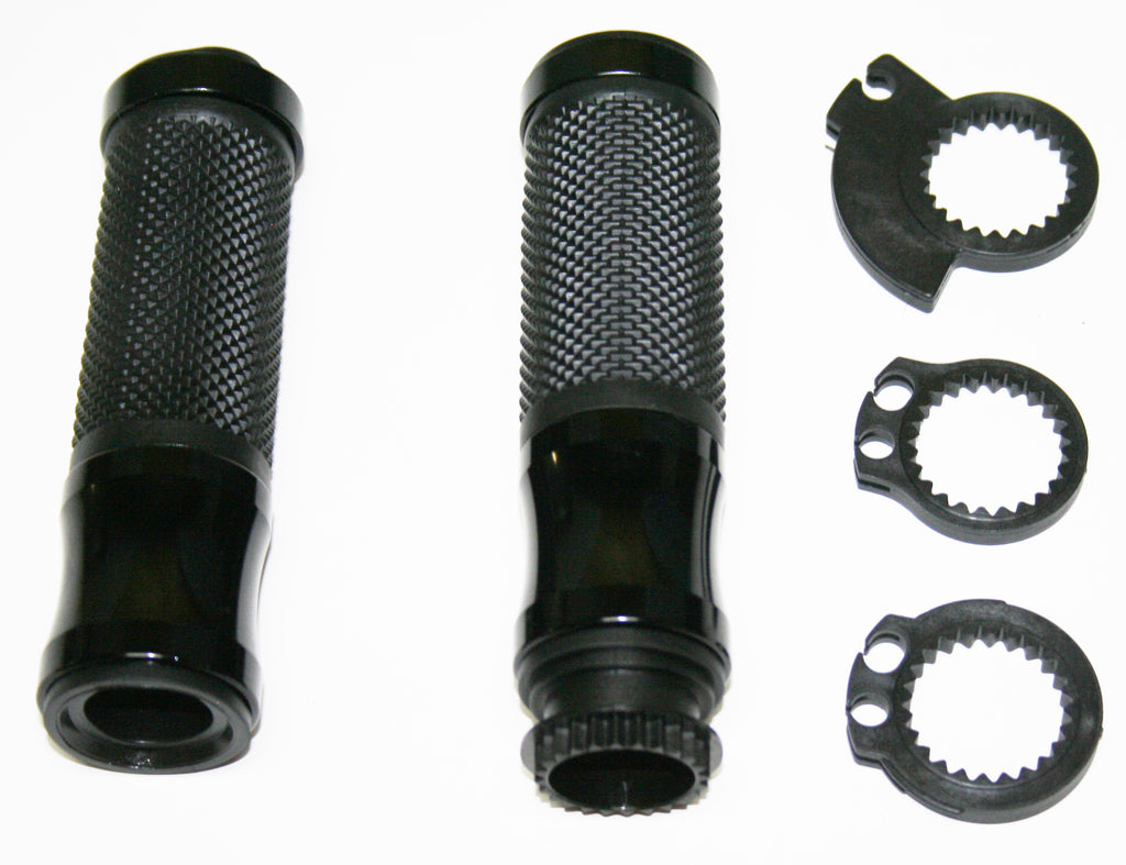 Black w Throttle Sleeve Style 7/8" Grip Set - Goldwingparts.com