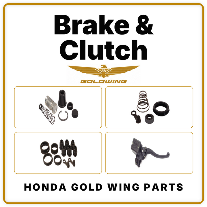 Honda Gold Wing brake and clutch parts with seals, springs, pistons and control components.