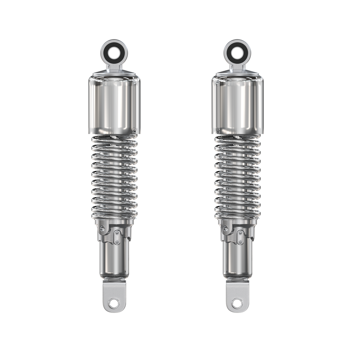 Universal motorcycle all chrome w short upper shroud shock absorber set
