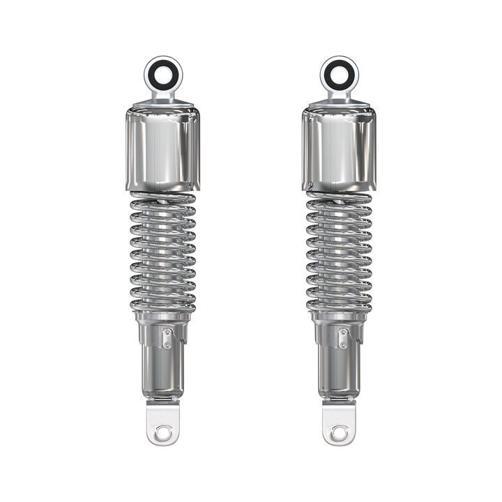 Universal motorcycle all chrome w short upper shroud shock absorber set