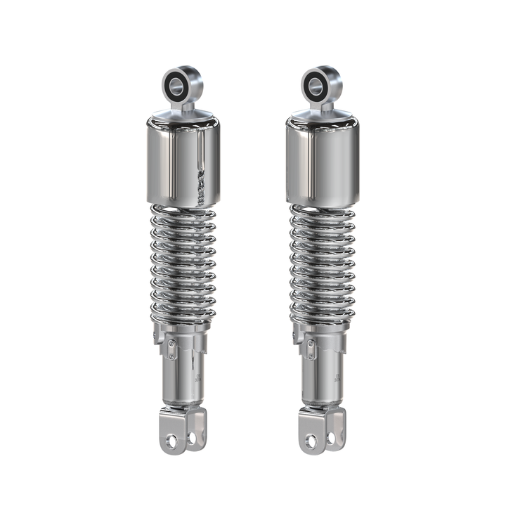Universal motorcycle all chrome w short upper shroud shock absorber set