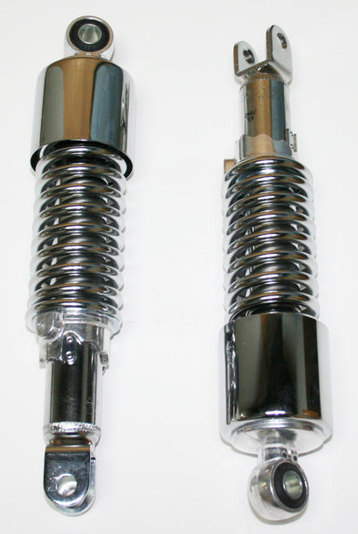 Universal motorcycle all chrome w short upper shroud shock absorber set