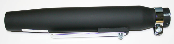 Universal motorcycle flat black tapered muffler w non removeable baffle