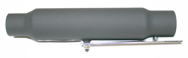 Universal motorcycle black shorty muffler w removeable baffle