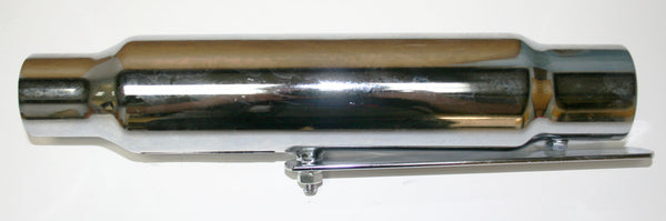 Universal motorcycle chrome shorty muffler w removeable baffle