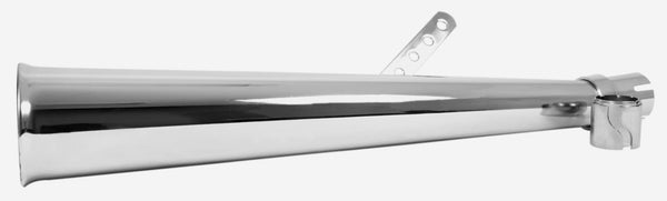 Universal motorcycle chrome upswept megaphone muffler left hand 23-1/2 in.