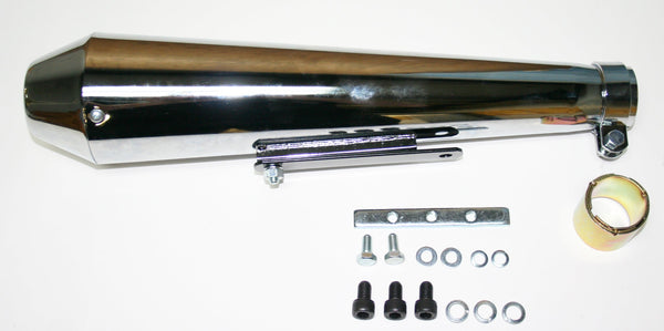 Universal motorcycle chrome shortly reverse cone megaphone universal muffler