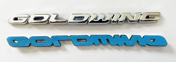 Universal motorcycle chrome Gold Wing emblem set of 2