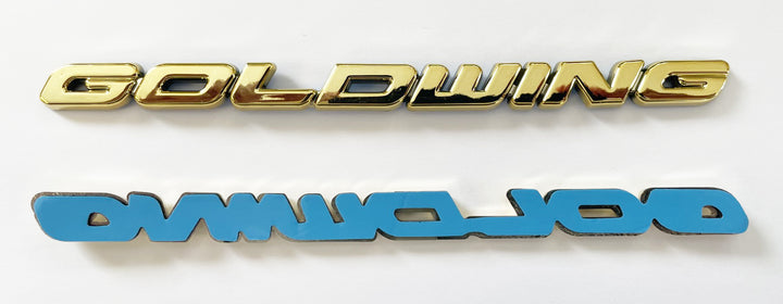 Universal motorcycle gold Gold Wing emblem set of 2