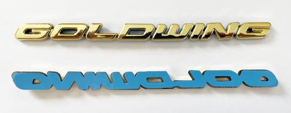 Universal motorcycle gold Gold Wing emblem set of 2
