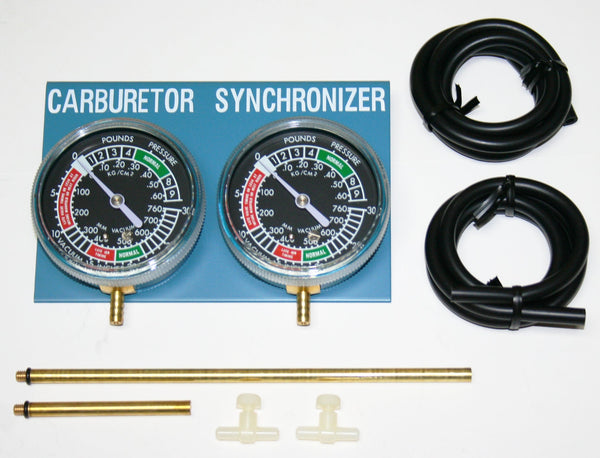 Universal motorcycle carburetor synchronizer vacuum gauge