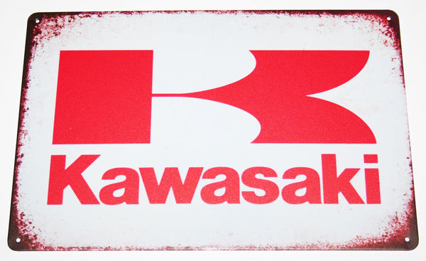 Universal motorcycle kawasaki logo tin sign