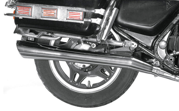 Honda GL1000K GL1000LTD MAC 4-2 chrome rolled tip slashback exhaust system