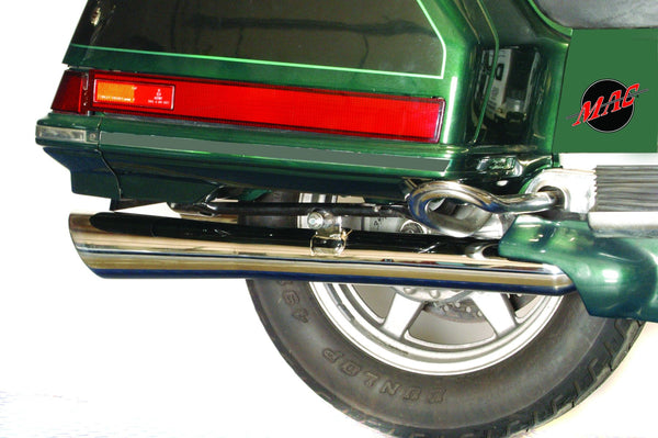Honda GL1800 MAC chrome rolled tip slashback touring performance mufflers