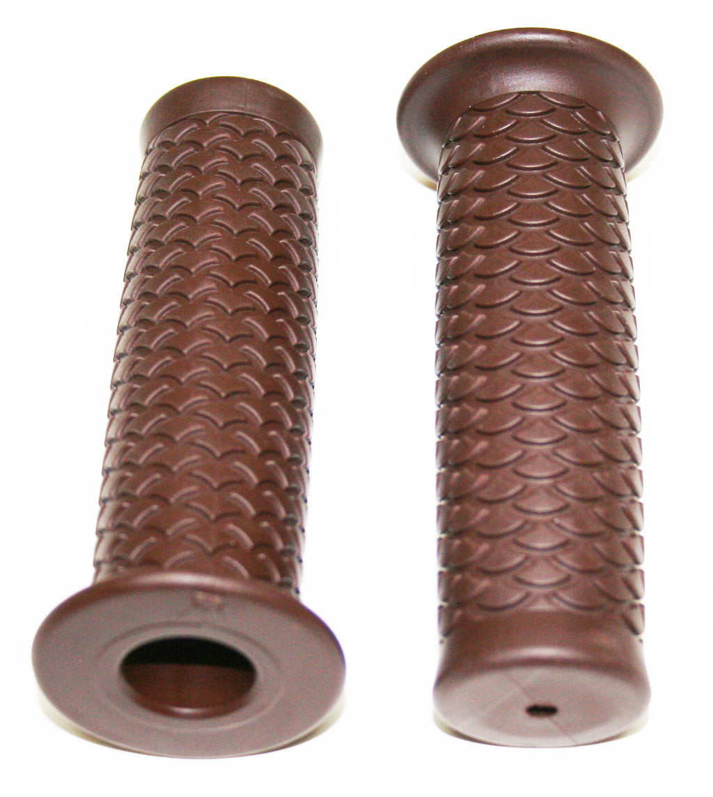 Retro Dark Brown Style 7/8" Grip Set - Goldwingparts.com