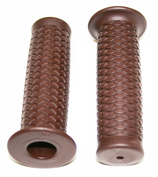 Universal motorcycle retro dark brown style 7/8" grip set