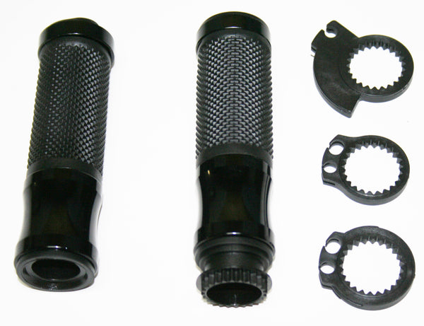 Universal motorcycle black w throttle sleeve style 7/8" grip set