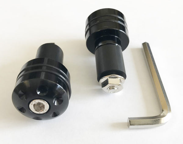 Universal motorcycle black aluminum handlebar end plug set