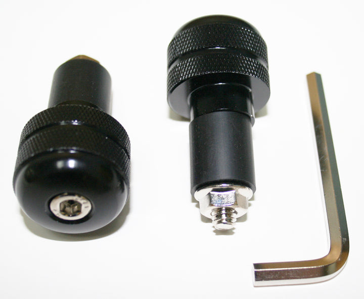 Universal motorcycle knurled black handlebar end plugs