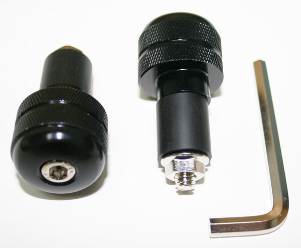 Universal motorcycle knurled black handlebar end plugs