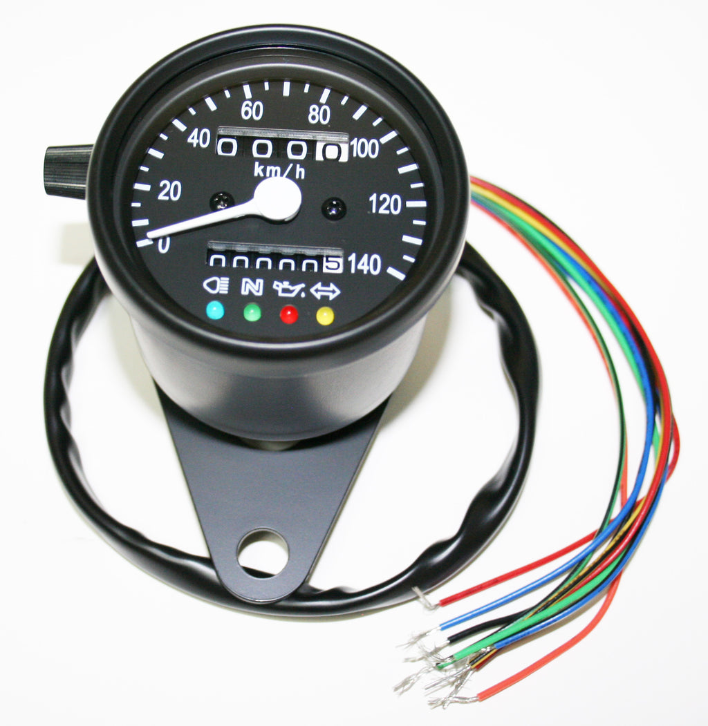 Deluxe Mini Custom Speedometer-KPH ~  All Black - Goldwingparts.com
