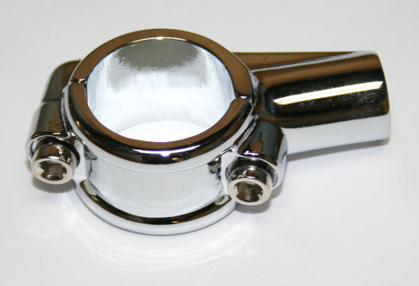 Universal motorcycle 1" chrome speedo/tach/mirror mounting clamp