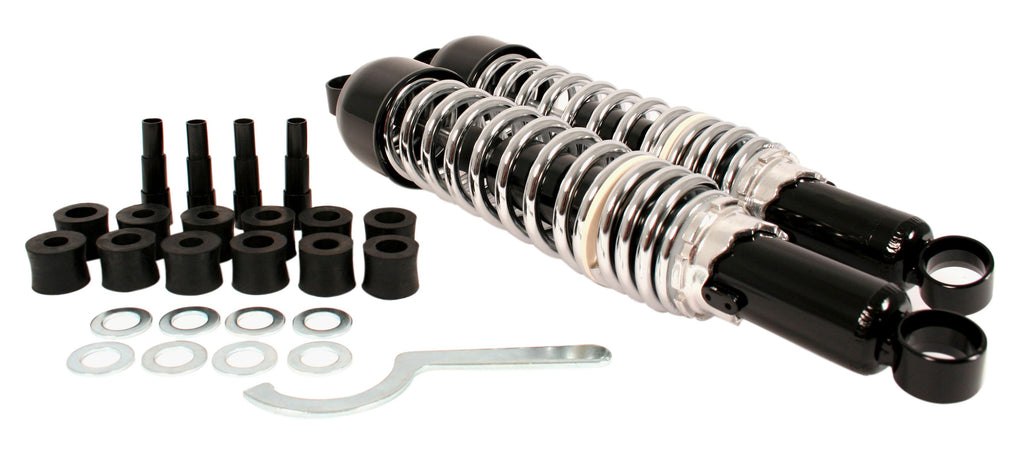 Custom Shock Absorber Set 365mm ~ Chrome Springs Black Body - Goldwingparts.com