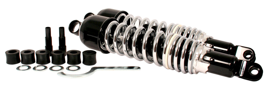 Custom Shock Absorber Set 335mm ~ Chrome with Black Shroud - Goldwingparts.com