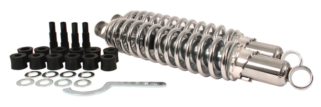 Custom 1/2" Oversize Shock Absorber Set 335mm ~ Chrome Springs Chrome Body - Goldwingparts.com