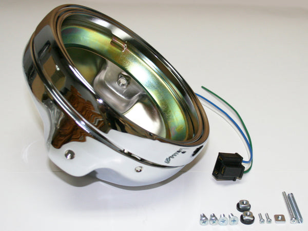 Universal motorcycle custom 7" headlight shell & rim