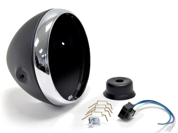 Universal motorcycle 7" headlight shell and rim
