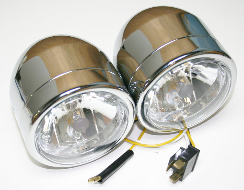 4" Custom Chrome Dual Beam Headlights - Goldwingparts.com