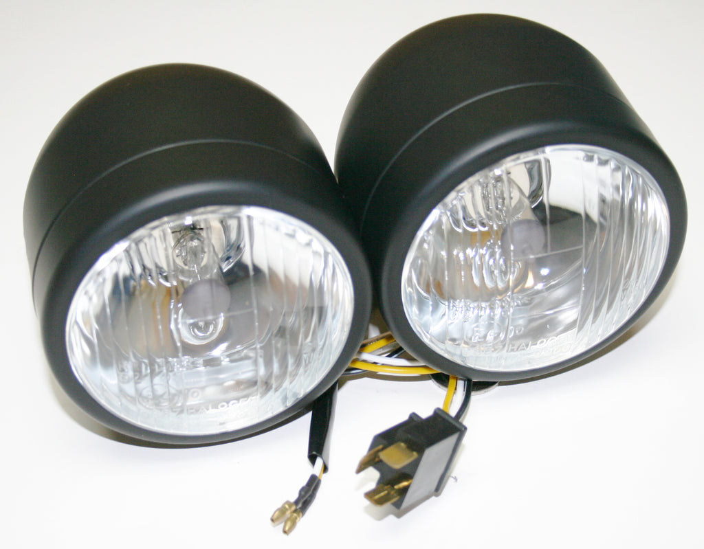 4" Custom Black Dual Beam Headlights - Goldwingparts.com