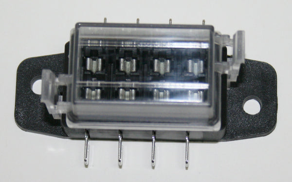 Universal motorcycle 4-Way fuse block for standard plug in fuses