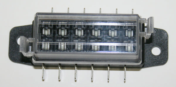 Universal motorcycle 6-Way fuse block for standard plug in fuses