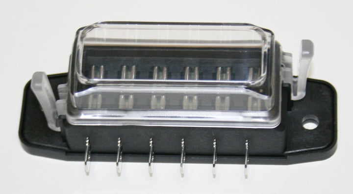 Universal motorcycle 6-Way fuse block for mini or standard plug in fuses
