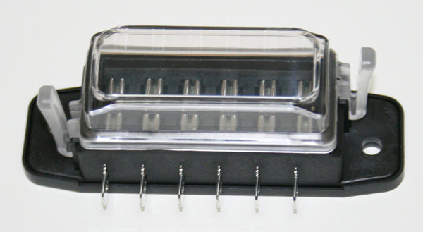 Universal motorcycle 6-Way fuse block for mini or standard plug in fuses