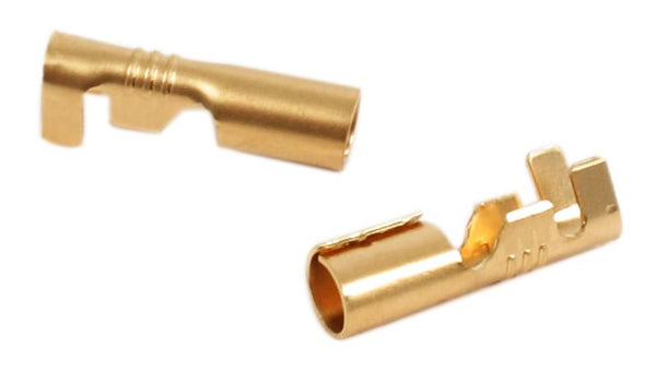 Universal motorcycle 4mm x 17mm long female bullet connectors pack of 10