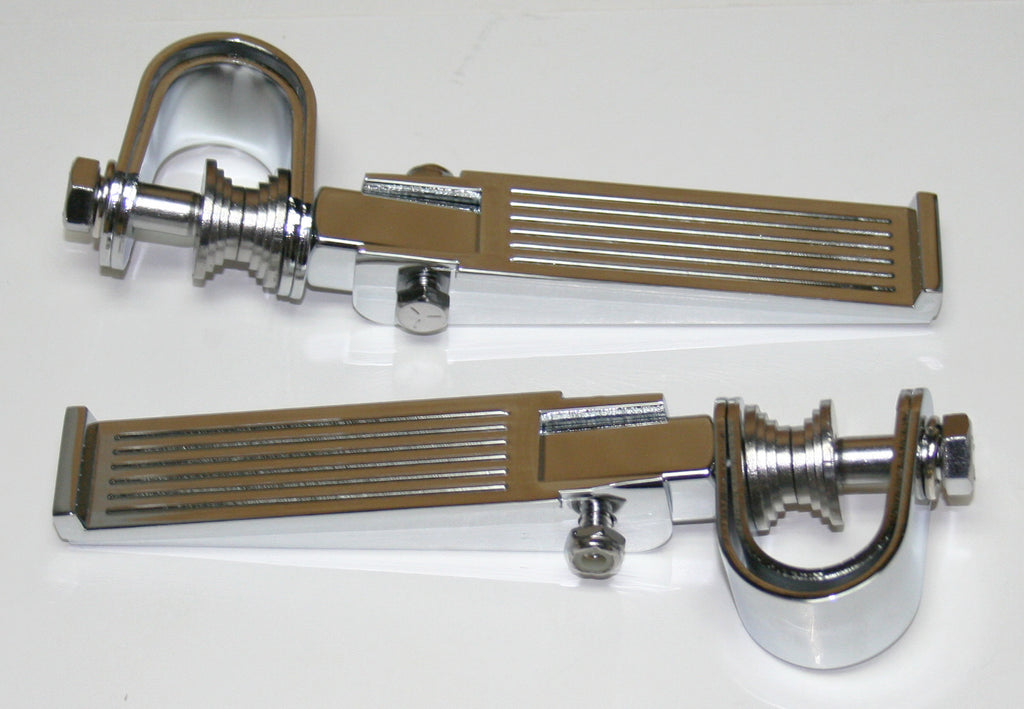 Custom Ribbed Chrome Crash Bar Highway Footpeg Set - Goldwingparts.com