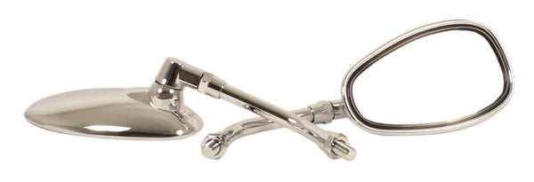 Universal motorcycle chrome cruiser mirror set of 2