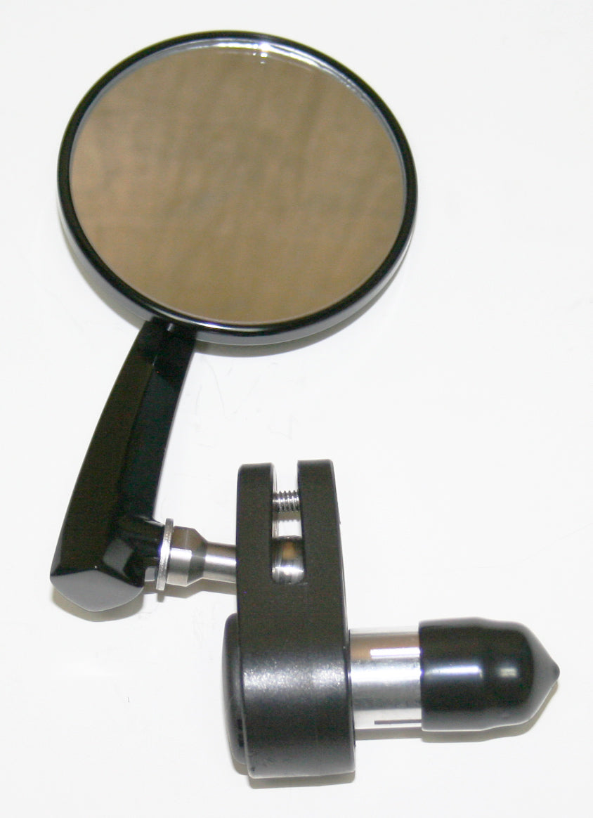 Black 3" Bar End Mirror ~ Left Side - Goldwingparts.com