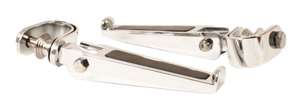 Universal motorcycle custom chrome rubber inlay bar highway footpeg set