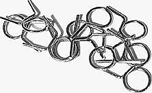 Universal motorcycle wire type hose clamps pack of 10 4mm to 5mm ID.