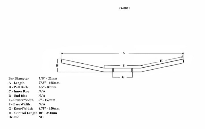 Universal motorcycle chrome drag bar