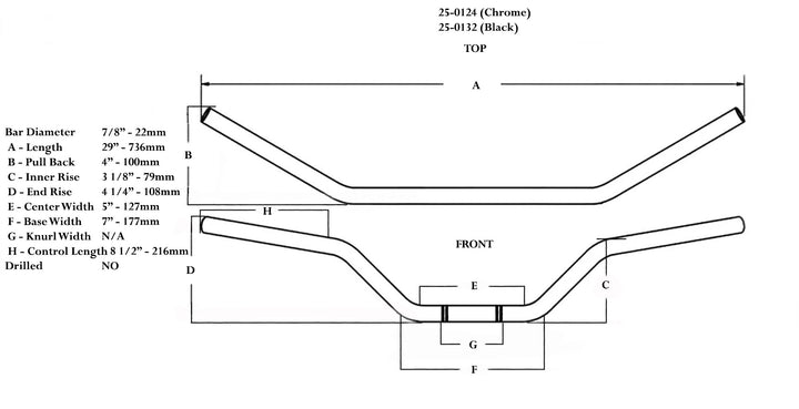 Universal motorcycle chrome superbike type bar