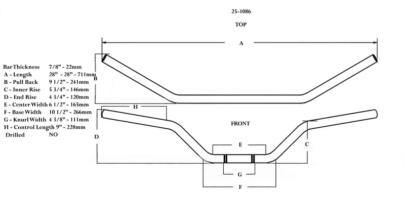 Barre de type de réplique Chrome Virago