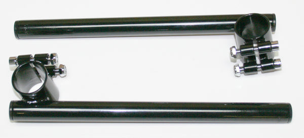 Universal motorcycle 35mm clip-on handlebar set gloss black steel