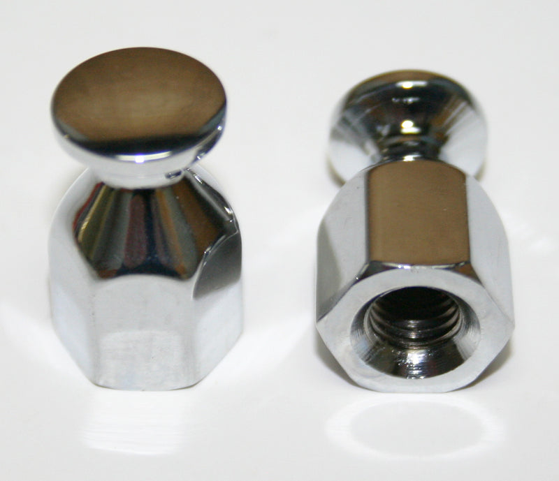 Chrome Bungee Nut Set/2 ~ 8mm x 1.25mm - Goldwingparts.com