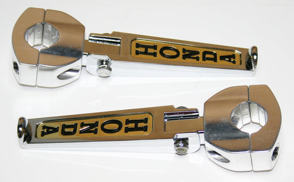 Universal motorcycle custom deluxe Honda chrome crash bar highway footpeg set