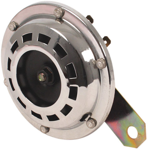 Universal motorcycle standard chrome sounder 105 db. 12 volt